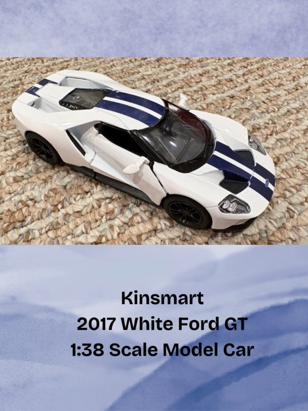 Kinsmart White 2017 Ford GT 1:38 scale diecast model